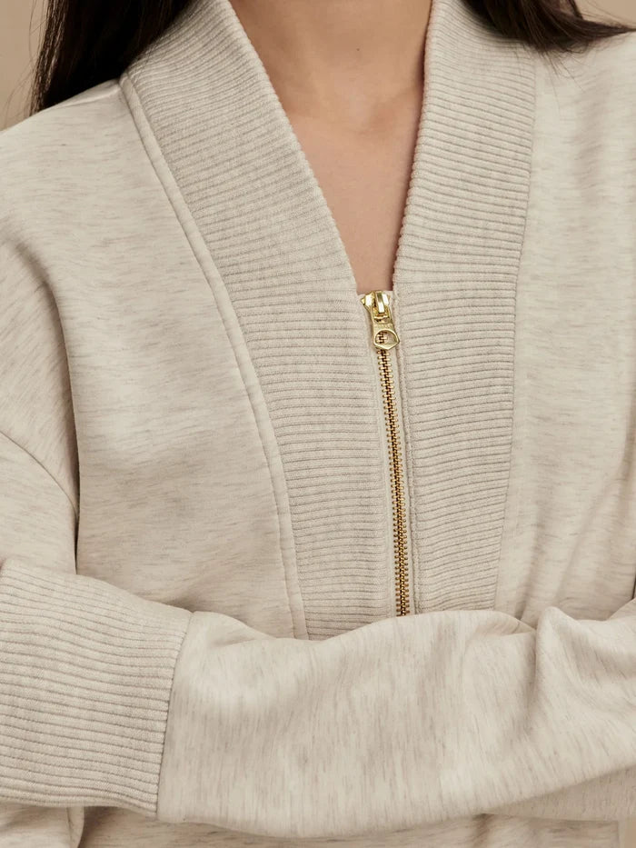 Varley Sally Half Zip Sweater- Ivory Marl – women's sweater