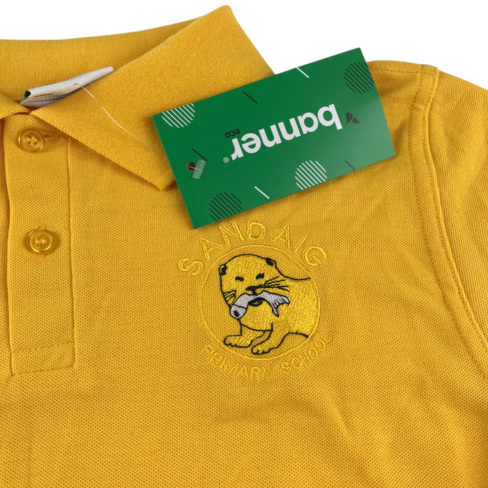 Sandaig Primary yellow short sleeve polo shirt