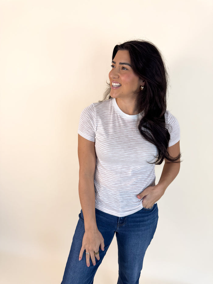 Sarah Striped Short Sleeve Tee