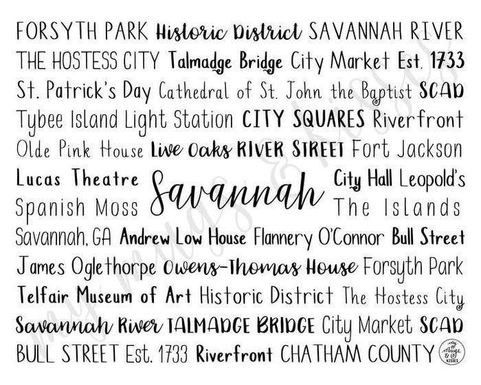Savannah, GA Digital Download