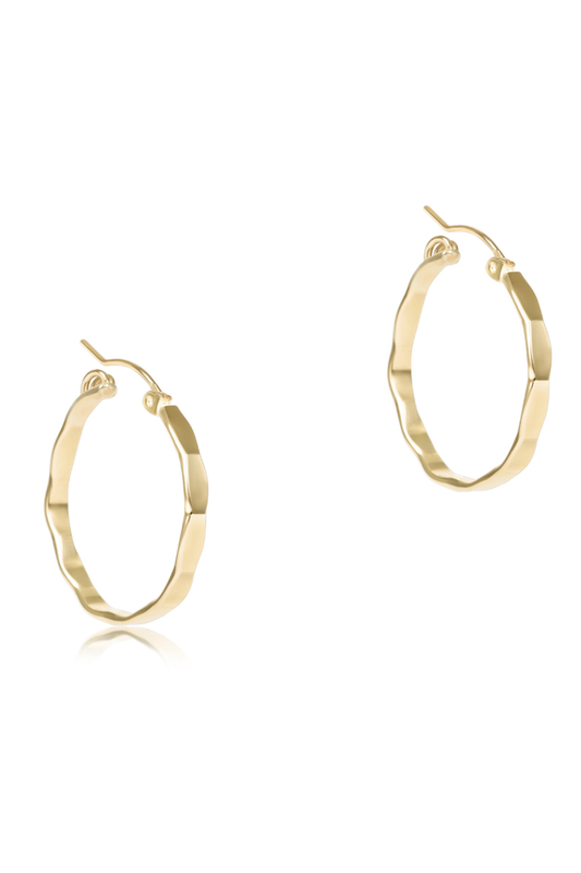Scalloped Round Gold 1.25" Hoop - Smooth