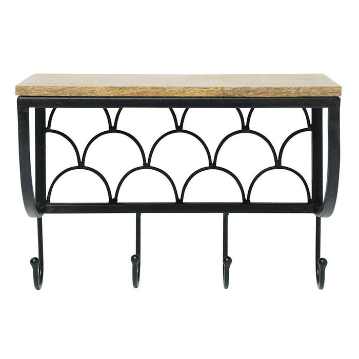 Stoneleigh & Roberson Scalloped Wall Shelf With Hooks | Koop.co.nz