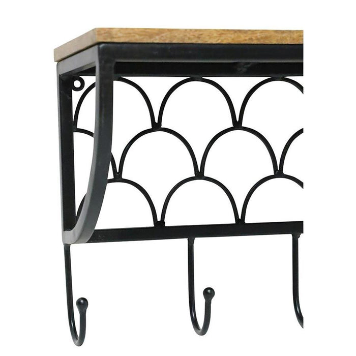 Stoneleigh & Roberson Scalloped Wall Shelf With Hooks | Koop.co.nz