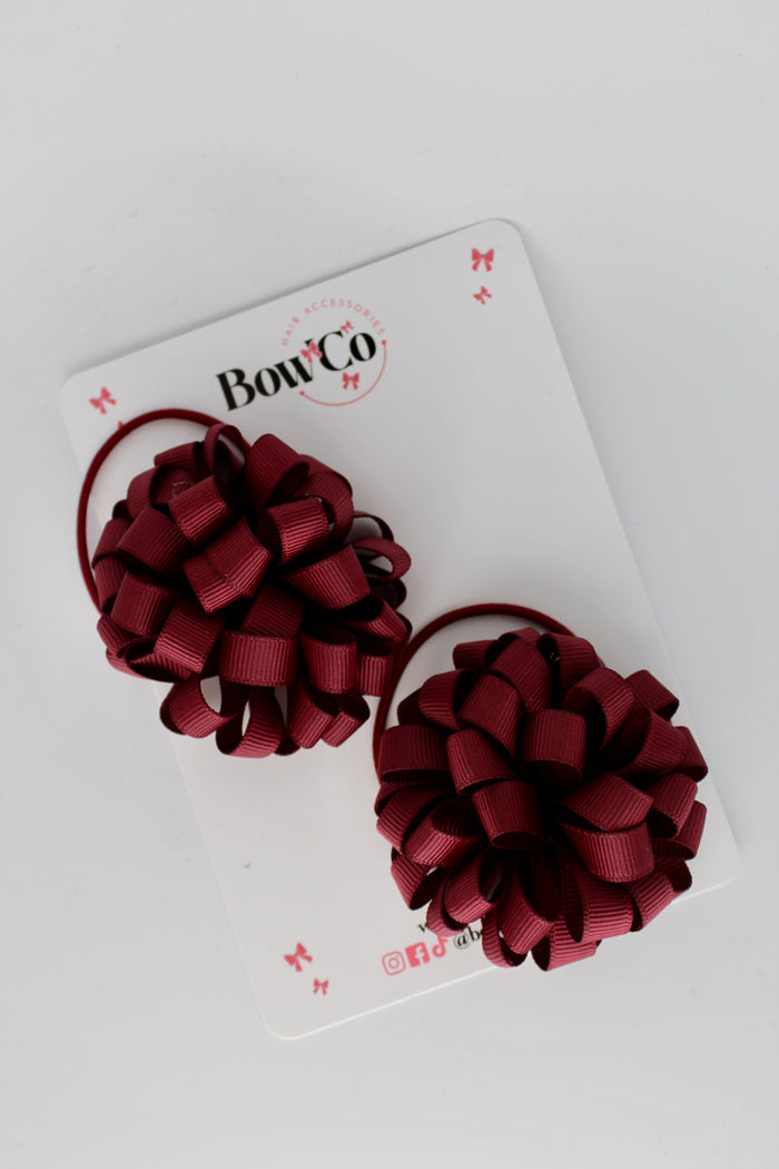 Schools Bows Burgundy - Pom Pom Bow Set