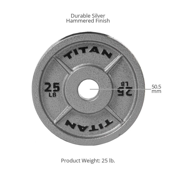 SCRATCH AND DENT - 25 LB Pair Silver Series Cast Iron Olympic Plates - FINAL SALE