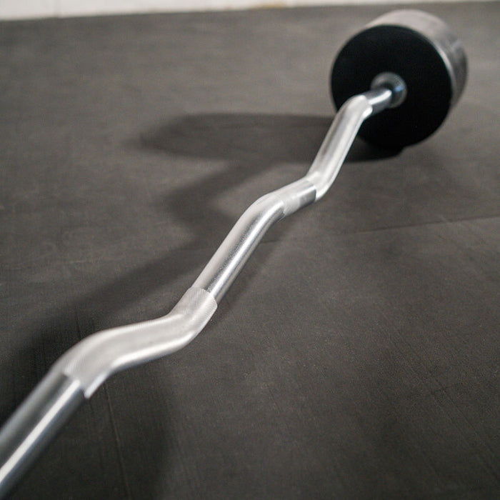 100 LB EZ Curl Rubber Fixed Barbell
