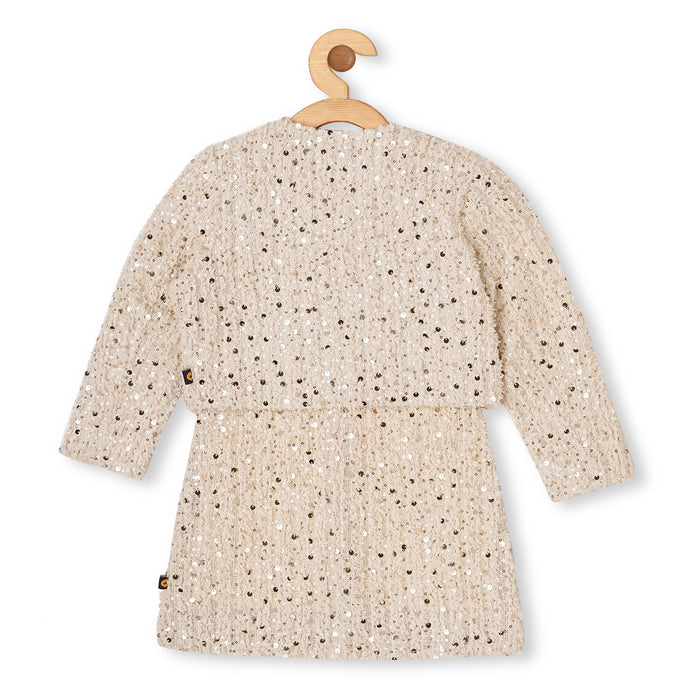 SEQUINS FUR DRESS VTM07-021 BEIGE