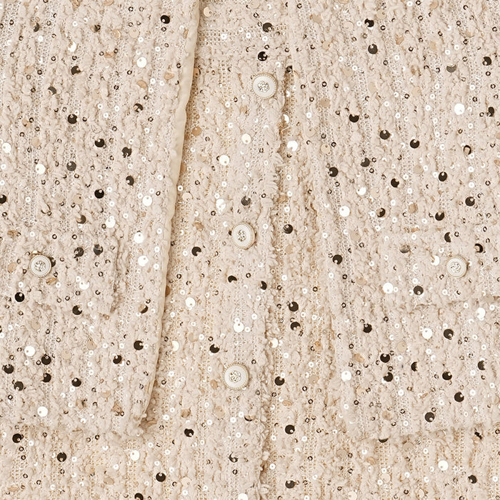 SEQUINS FUR DRESS VTM07-021 BEIGE