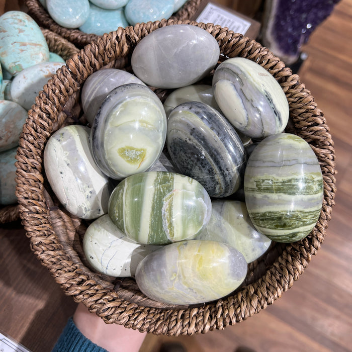 Serpentine Palm Stone