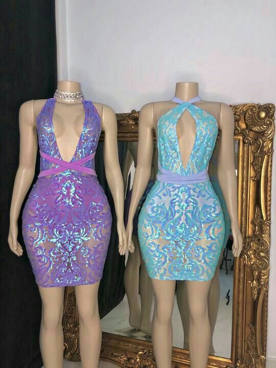 Sexy Homecoming Dress 2023 Short Tight Halter Neck Sequin Sparkly