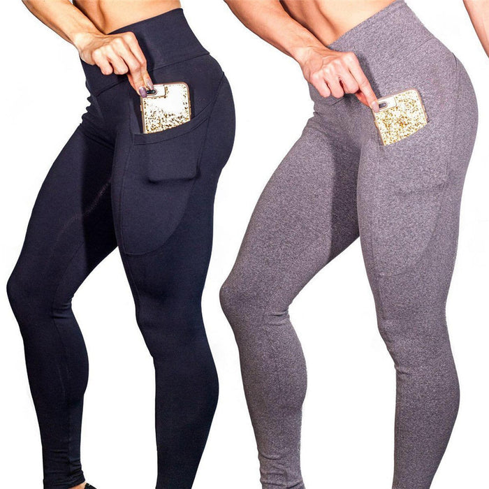 Black high-waist push up leggings for women, activewear