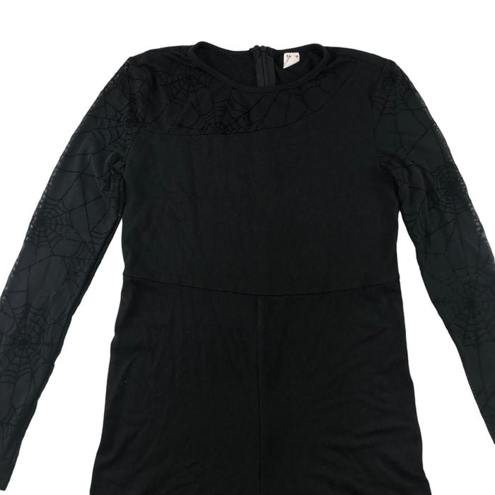 Shein 11-12 years black spider web onesie costume