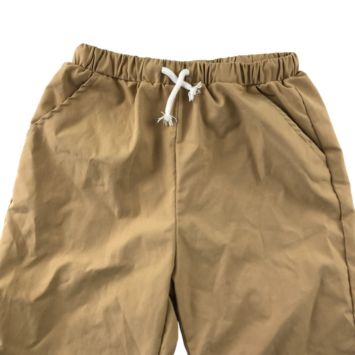 Shein 11 years beige plain elasticated waist shorts