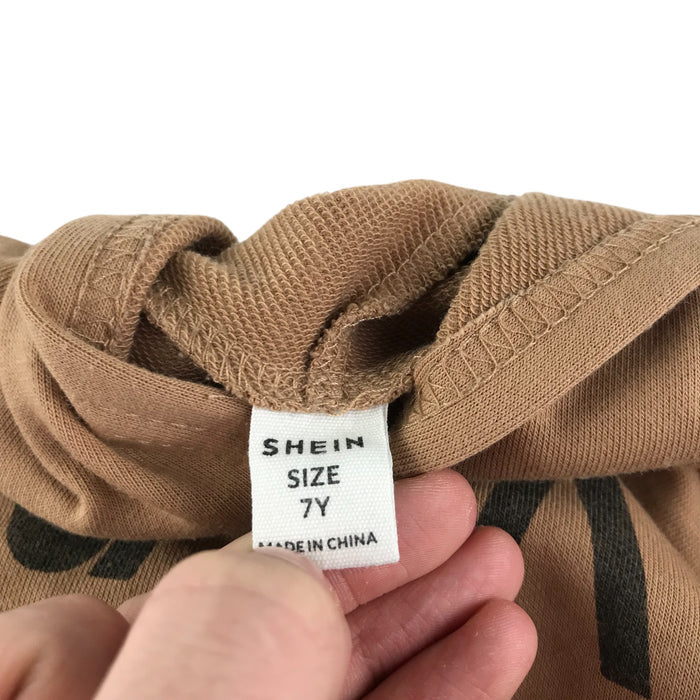 Shein 6-7 years brown nasa logo hoodie