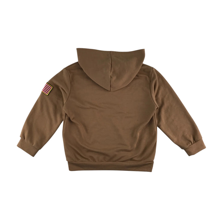 Shein 6-7 years brown nasa logo hoodie