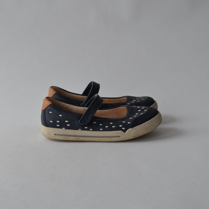 Shoes - Clarks Navy Dotted - Shoe Size 12.5 (jr)