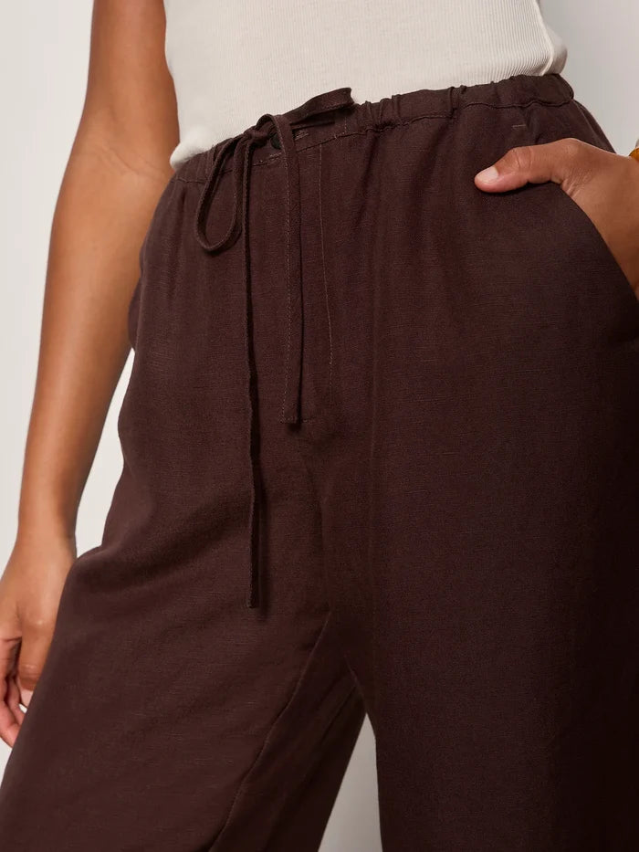 Sanctuary Shoreline Linen Pants - Rich Soil – women's bottoms