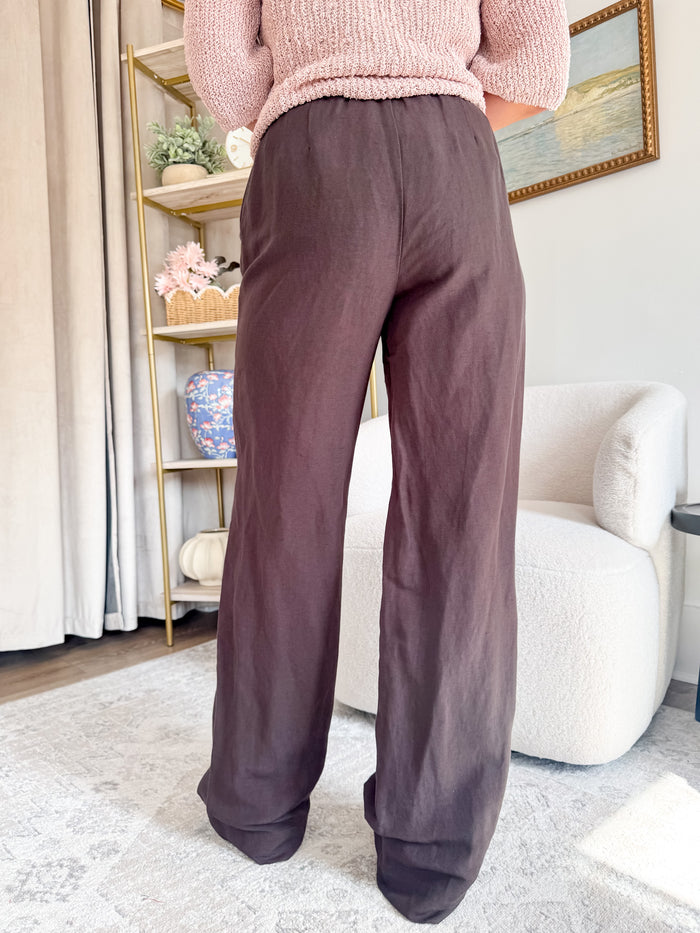 Sanctuary Shoreline Linen Pants - Rich Soil – women's bottoms