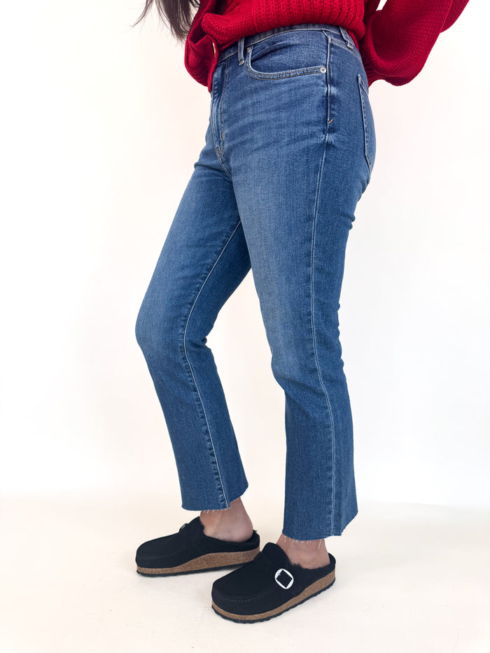 Shy Girl Cropped Flare Denim - Influencer Wash