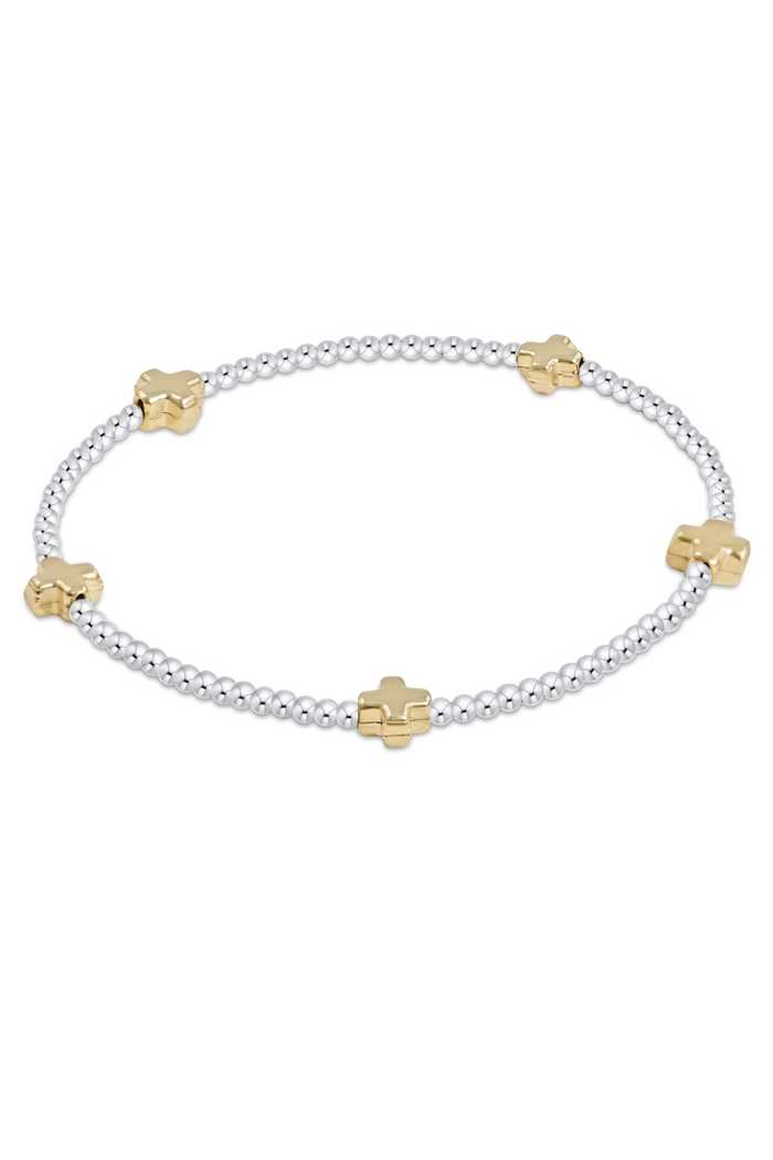 Signature Cross Small 2mm Mixed Metal Bracelet