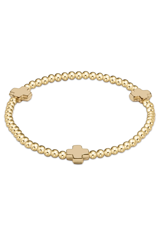 Signature Cross Small 3mm Gold Bracelet