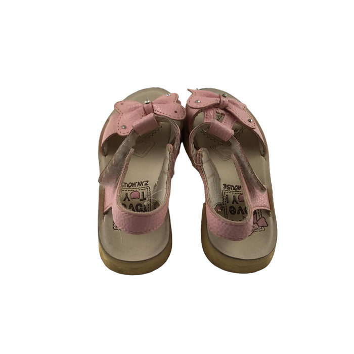 Size UK 11 (jr) pink butterfly strap sandals