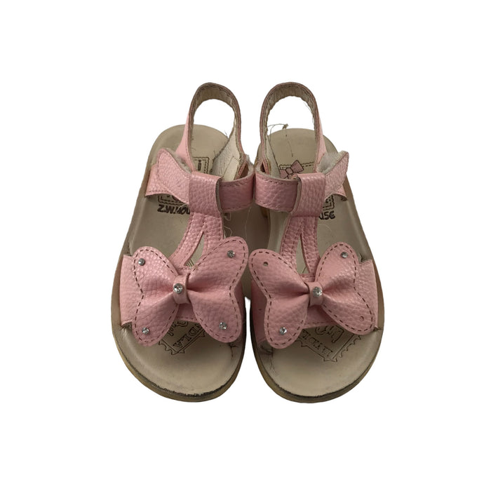 Size UK 11 (jr) pink butterfly strap sandals