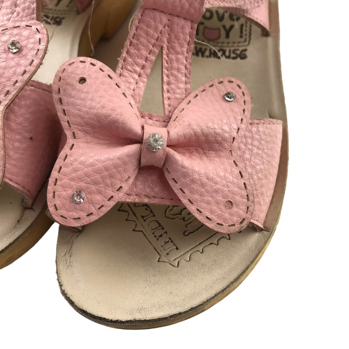 Size UK 11 (jr) pink butterfly strap sandals