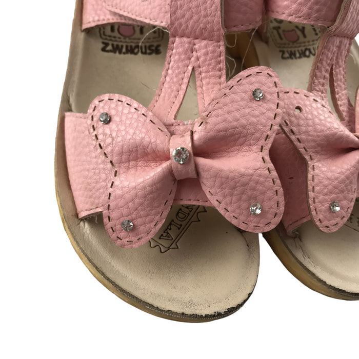 Size UK 11 (jr) pink butterfly strap sandals