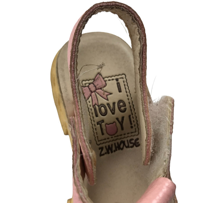 Size UK 11 (jr) pink butterfly strap sandals