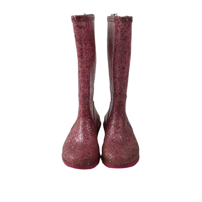 Size UK 11 (jr) pink sparkly wellie boots