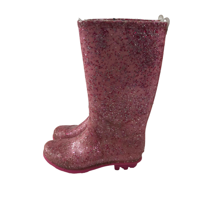 Size UK 11 (jr) pink sparkly wellie boots