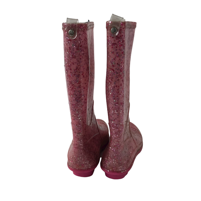 Size UK 11 (jr) pink sparkly wellie boots
