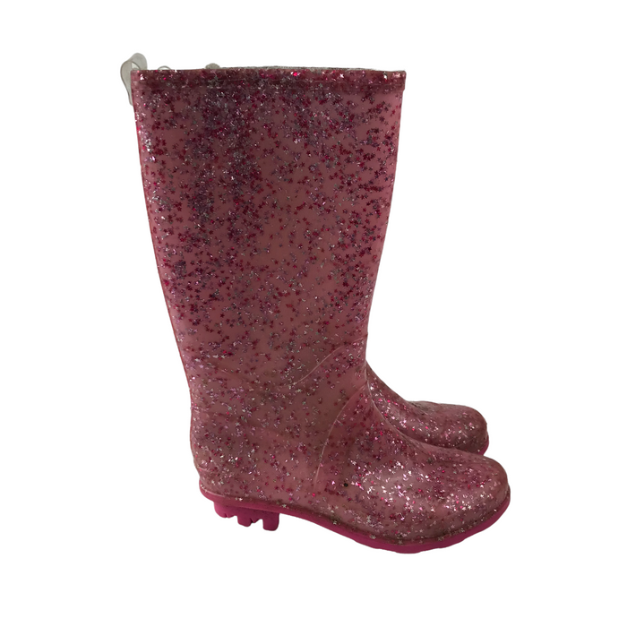 Size UK 11 (jr) pink sparkly wellie boots