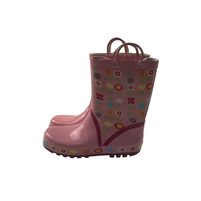 Size UK 1.5 (jr) pink floral wellie boots