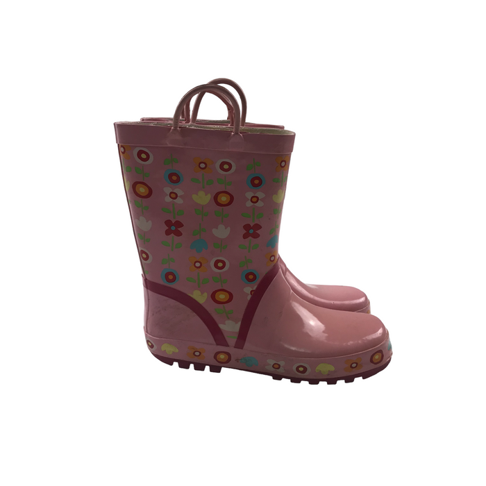 Size UK 1.5 (jr) pink floral wellie boots