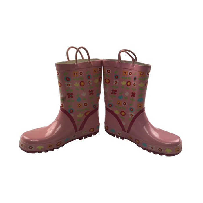 Size UK 1.5 (jr) pink floral wellie boots