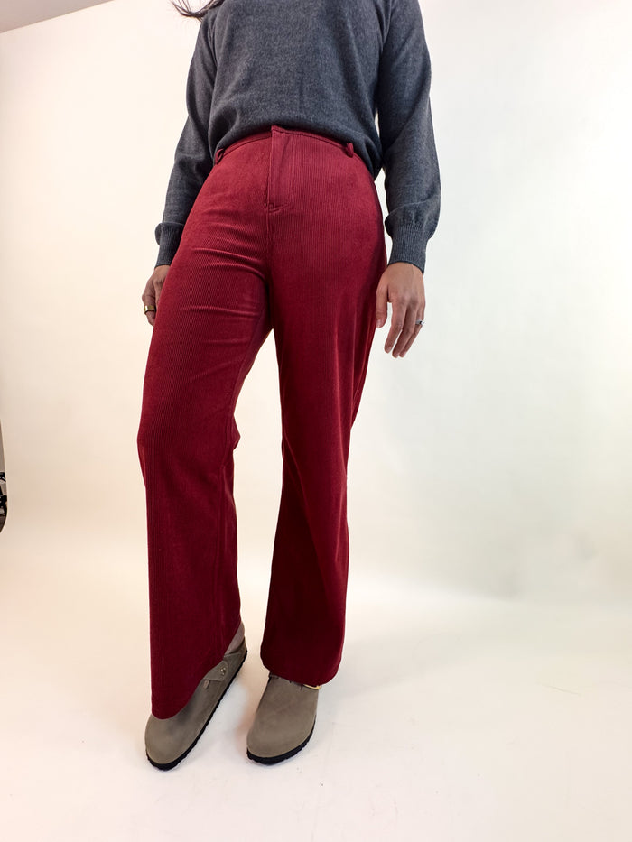 Sky Bar Corduroy Pants - Urban Red