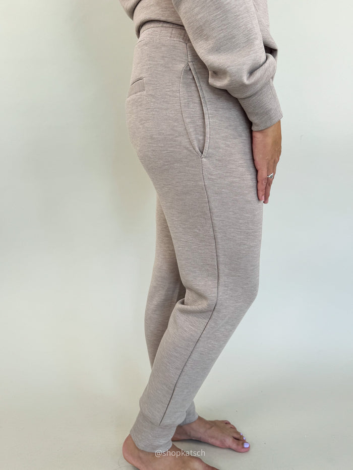 Slim Cuff Taupe Marl Pant