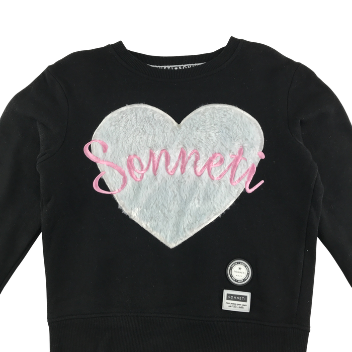 Sonneti 12-13 years black heart jumper