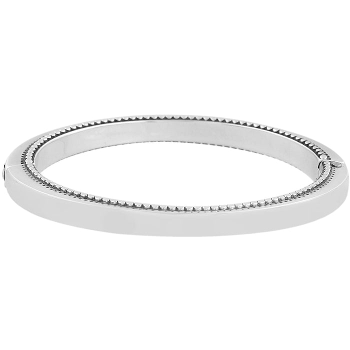 Brighton bangle bracelet with silver-plated finish and beaded inner edge detail on a white background