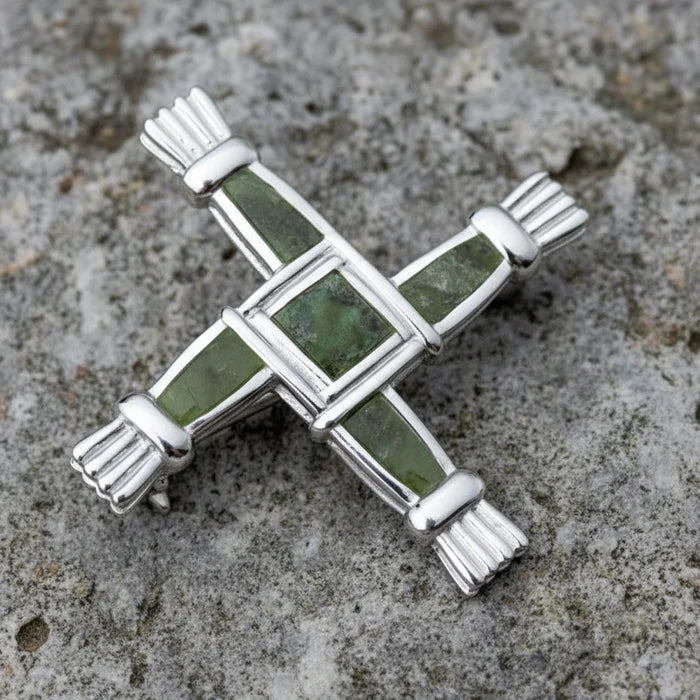 St Brigids Sterling Silver Connemara Marble Brooch