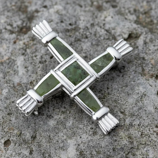 St Brigids Sterling Silver Connemara Marble Brooch