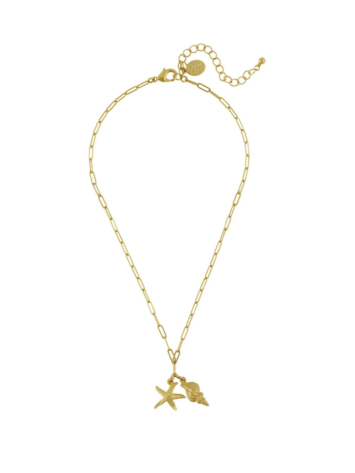 Starfish & Shell Paperclip Necklace