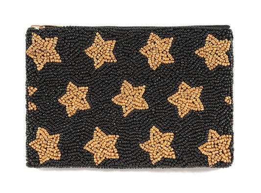 Stars Beaded Zip Pouch