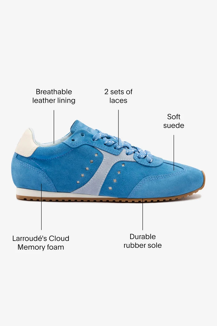 Stella Sneaker In Azure Suede Sneaker Larroudé