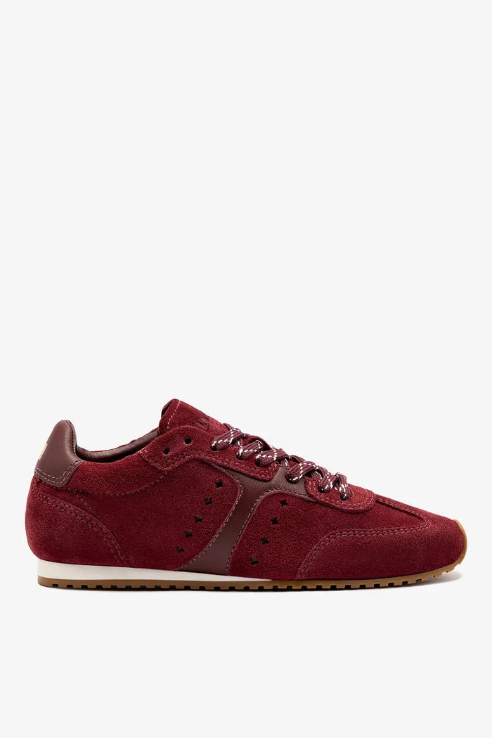 Stella Sneaker In Burgundy Suede Sneaker Larroudé