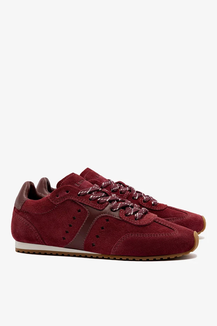 Stella Sneaker In Burgundy Suede Sneaker Larroudé