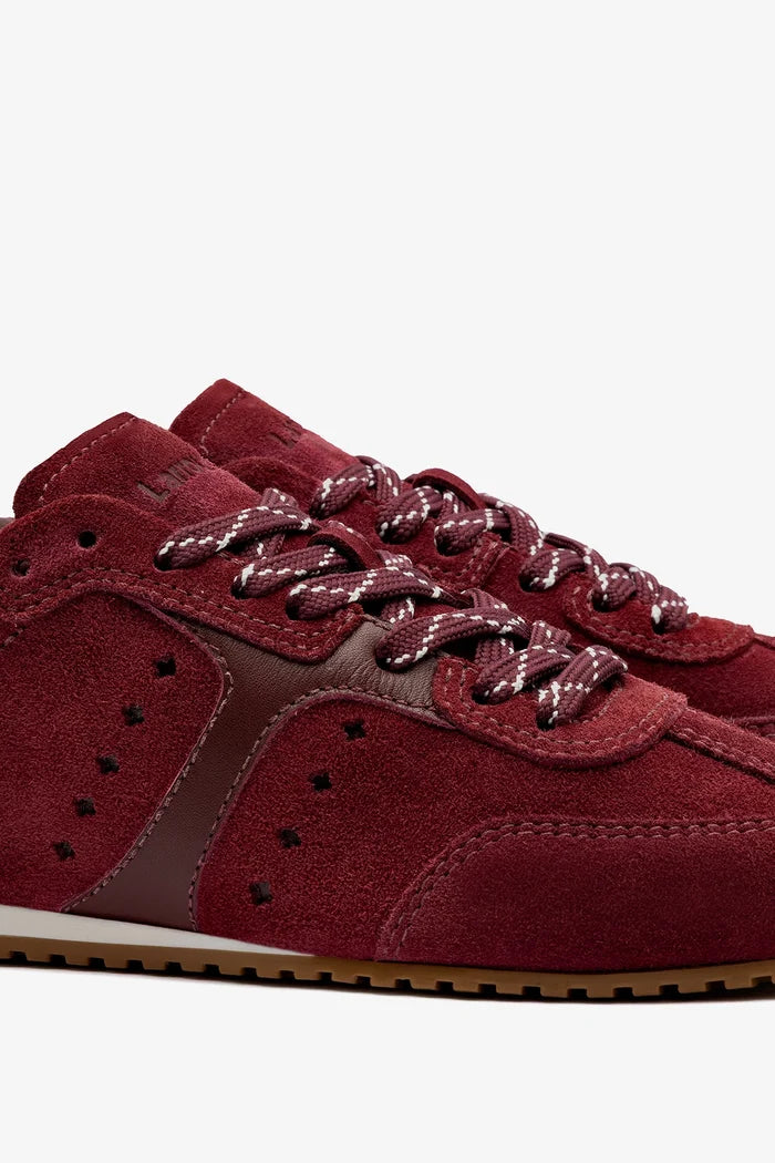 Stella Sneaker In Burgundy Suede Sneaker Larroudé