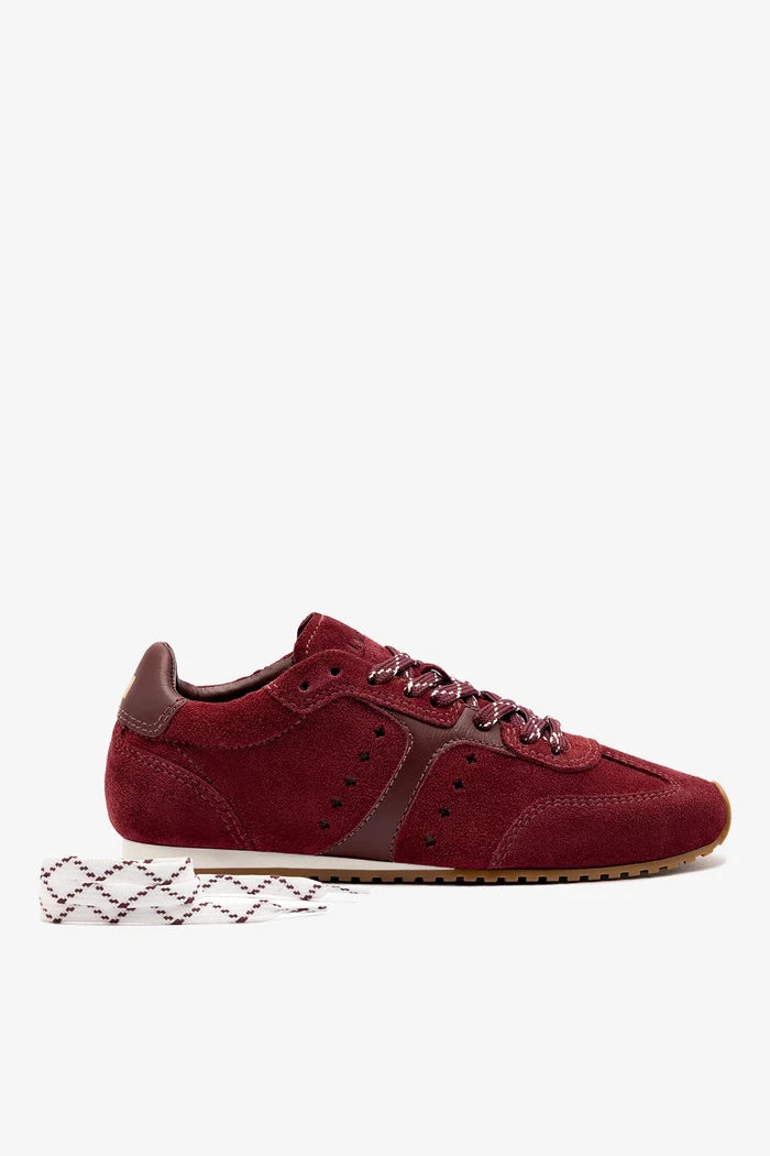 Stella Sneaker In Burgundy Suede Sneaker Larroudé